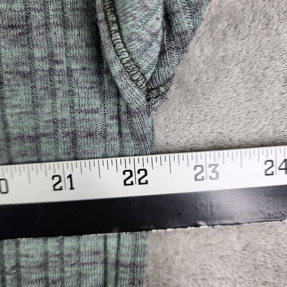 Women's Gray Green BKE  Top Round Neck Short Sleeve Crisscross Back Design L - Picture 6 of 8